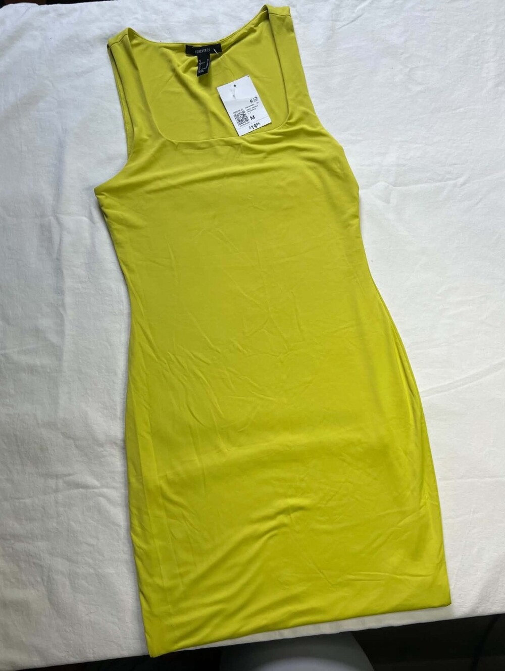 Forever 21 Neon Lime Sleeveless Bodycon Mini Dress